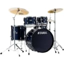 Tama Imperialstar 5-Piece Complete Drum Kit in Dark Blue with Cymbals and Hardware
