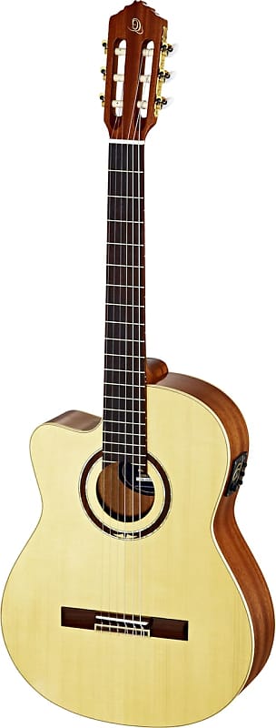Ortega Guitars RCE138SN-L Feel Series Left Handed Slim Neck Acoustic Electric Nylon 6-String Guitar w/ Free Bag, Solid Canadian Spruce Top and African Mahogany Body, Natural Gloss Finish image 1