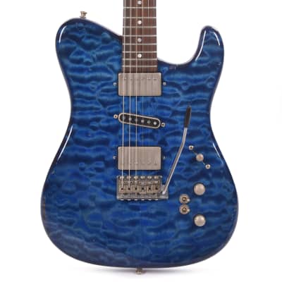 Tausch 665 RAW Deluxe HSH Quilted Maple Aged Azul Blue w/Flame Maple Neck (Serial #062302) for sale